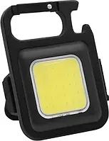 Міні Led ліхтарик-брелок з відкривачем і карабіном кишеньковий акумуляторний портативний mini з магнітом