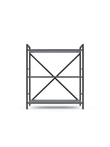 Стелаж Лофт 900х600х240 Меткас, 35 кг/полиця, 3 полиці, ЛДСП, антрацит-антрацит, фото 1
