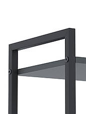 Стелаж Лофт 1100х600х240 Меткас, 35 кг/полицю, 4 полиці, ЛДСП, антрацит-антрацит, фото 3