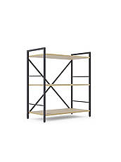 Стелаж Лофт 900х600х240 Меткас, 35 кг/полицю, 3 полиці, ЛДСП, антрацит-дуб артізан, фото 2