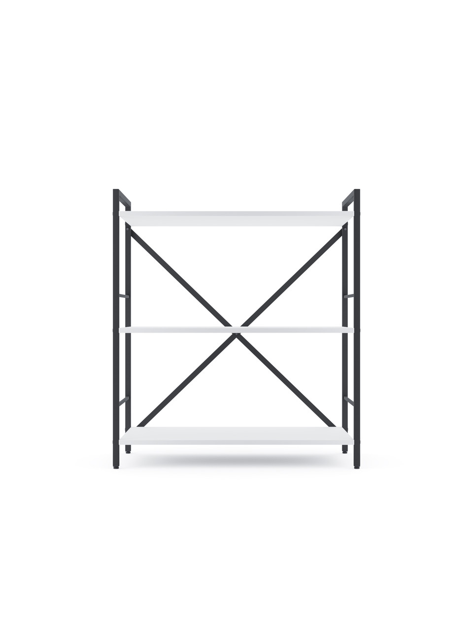 Стелаж Лофт 900х600х240 Меткас, 35 кг/полицю, 3 полиці, ЛДСП, антрацит-білий сніг