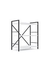 Стелаж Лофт 900х800х400 Меткас, 35 кг/полиця, 3 полиці, ЛДСП, антрацит-білий сніг, фото 2