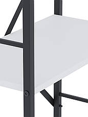 Стелаж Лофт 1700х800х350 Меткас, 35 кг/полицю, 5 полиць, ЛДСП, антрацит-білий сніг, фото 5