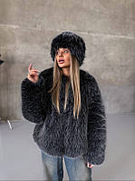 Вкорочена еко-шубка чорнобурка ''Ліна''
