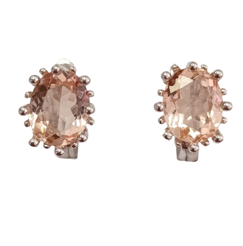 Срібні сережки з морганітом СТ006-мг, фото 1