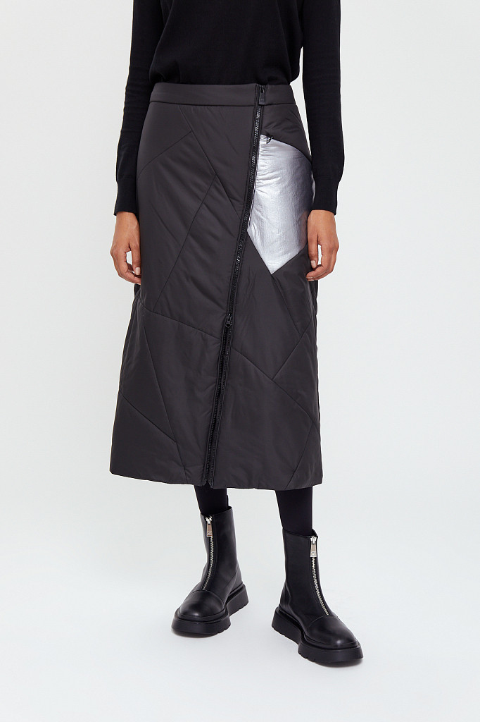 Утеплена зимова спідниця Finn Flare W20-32011-200 чорна S, фото 1