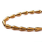 Намистини Гематит із Золотистим покриттям, Клас А, на Нитках, Крапля, Золотистий, 12х6х6мм, 33шт/40см/нитка, фото 3