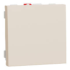 Вимикач 1-клавішний 2 модулі Unica New бежевий NU320144