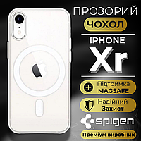 Силіконовий Прозорий Чохол на Iphone XR з MagSafe Spigen Протиударний Чохол для Айфон XR Магнітний