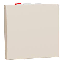 Вимикач 1-клавішний кнопковий 2 модуля Unica New бежевий NU320644