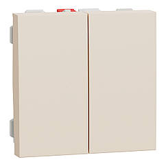 Вимикач 2-клавішний 2 модулі Unica New бежевий NU321144