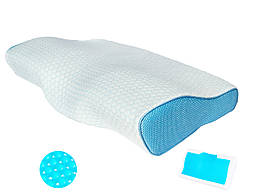 Ортопедична подушка для сну з ефектом пам'яті Memory Foam Крижаний шовк 50х30 см Анатомічна подушка для сну