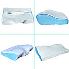 Ортопедична подушка для сну з ефектом пам'яті Memory Foam Крижаний шовк 50х30 см Спеціальна подушка для сну, фото 3