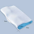 Ортопедична подушка для сну з ефектом пам'яті Memory Foam Крижаний шовк 50х30 см Спеціальна подушка для сну, фото 2