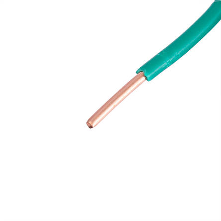 Провід одножильний 4.0mm² (12AWG, 1xD2.25мм, мідь, PVC), зелений, 1м, фото 2