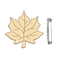 Заготівля брошки для розфарбовування "Кленовий лист" з МДФ з шпилькою Фабрика Декору