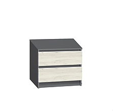 Тумба приліжкова в спальню з ЛДСП Комфі Модерн Сірий шифер+Дуб крафт білий