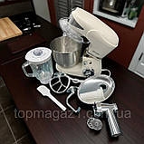 Кухонний комбайн Rainberg 3600Вт з функцією міксера 5л для тіста і захисною кришкою скляний блендер 1.5л, фото 2