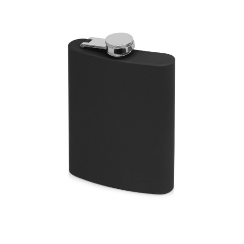 Фляга для алкоголю з софт тач покриттям GLORY 240 мл чорна, фото 1