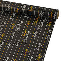 Папір пакувальний Happy Birthday принт золото та білий 0,7мх7м 70г/м2