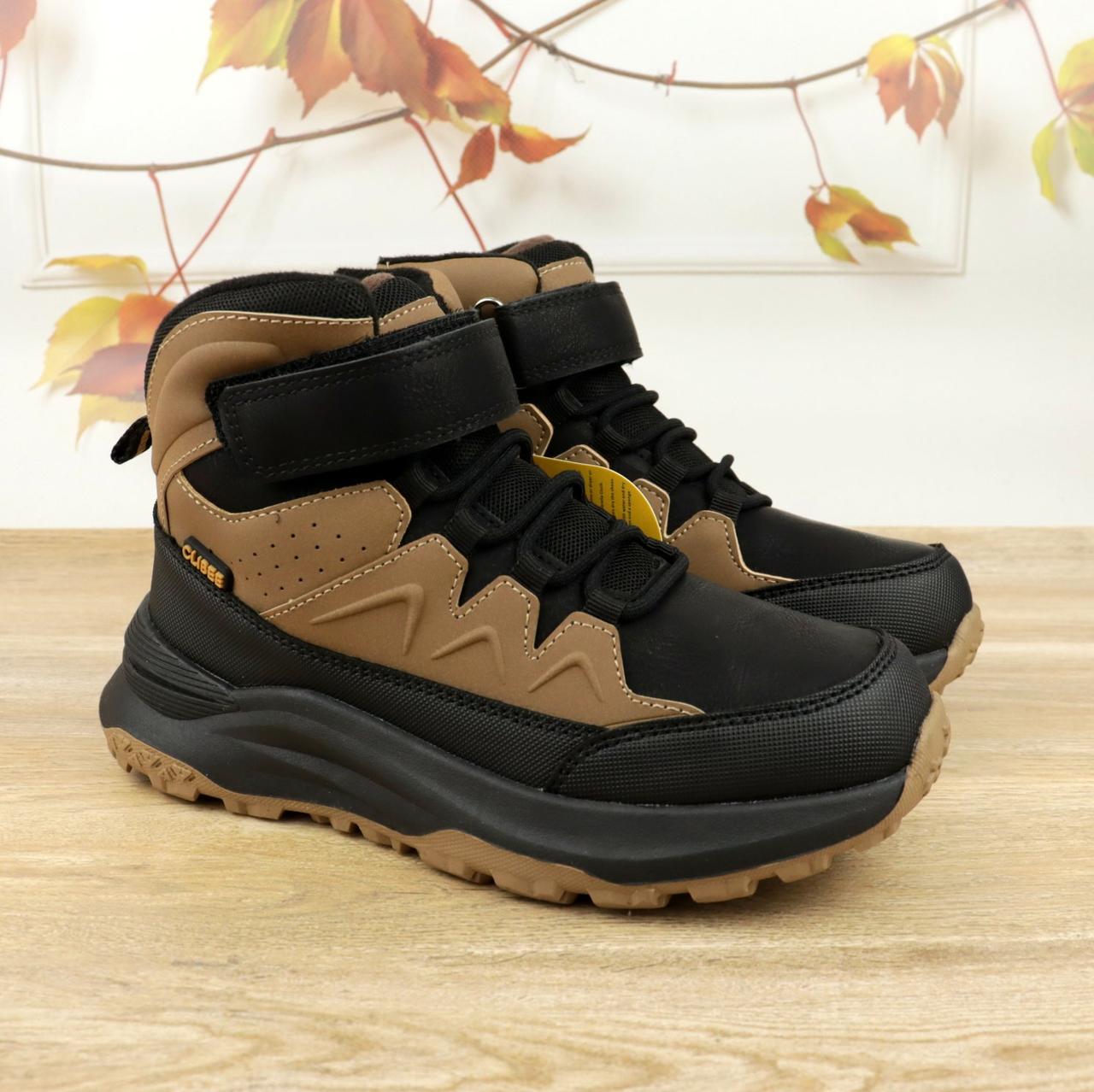 Черевики дитячі чорні з хаки вставками демісезонні Clibee