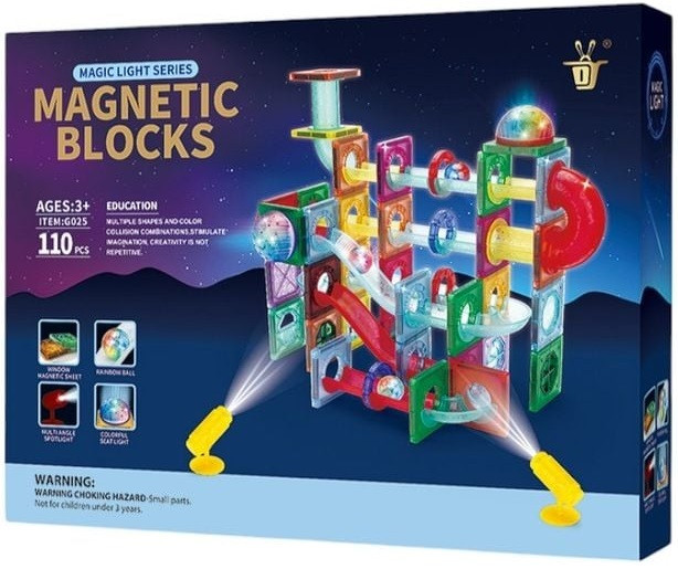 Light Magnetic Blocks Магнітний конструктор світний 110 pcs G025, фото 1