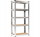 Набір з 2-х металевих стелажів (180 x 90 x 30 см) 5 полиць, навантаження - 175 кг на полицю, Сірий, фото 6