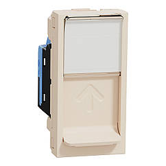 Розетка комп'ютерна RJ45 кат. 5е UTP 1 модуль Unica New бежевий NU341044
