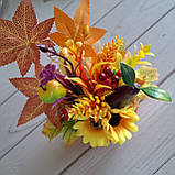 Осіння композиція гарбузом із декором., фото 2