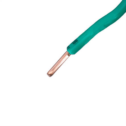 Провід одножильний 2.5mm² (14AWG, 1xD1.78мм, мідь, PVC), зелений, 1м, фото 2
