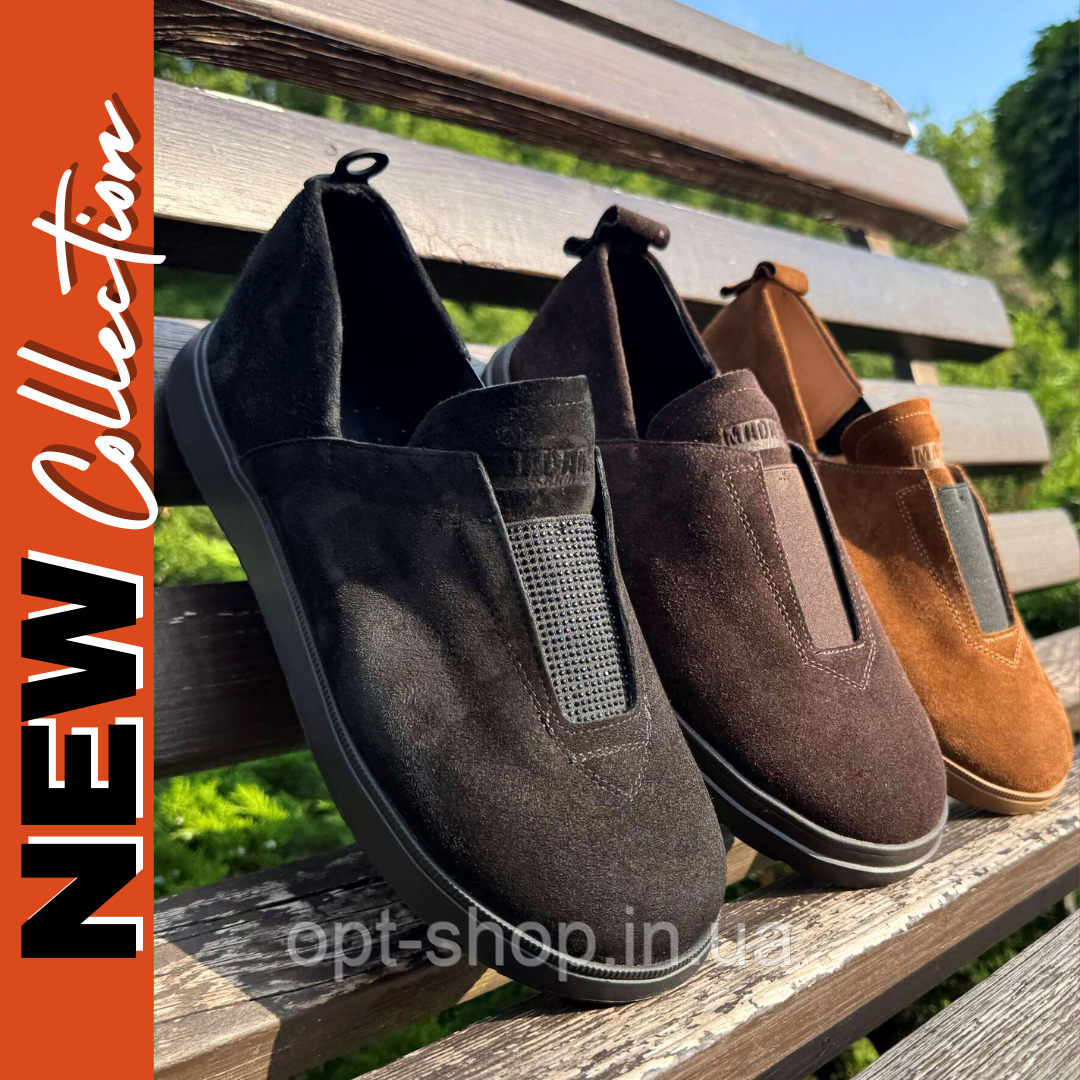 Жіночі туфлі мокасини великого розміру 40-42,43,44 45 46 шкіряні демісезонні на низькому ходу, жіноче взуття великих розмірів, фото 1