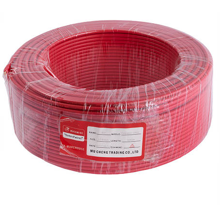Провід одножильний 4.0mm² (12AWG, 1xD2.25мм, мідь, PVC), червоний, 1м, фото 1
