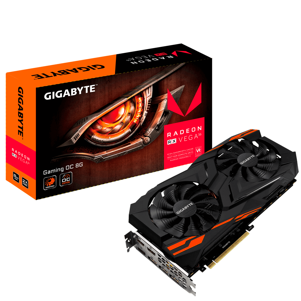 Відеокарта AMD Radeon RX Vega 56 8GB Gigabyte Gaming OC (GV-RXVEGA56GAMING OC-8GD) Б/В