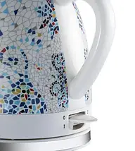 Електричний керамічний чайник Domotec MS-7837 1.4л 1000 Вт з термозображенням "Мозаїка", фото 4