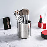 Срібний тримач для ручок Bidponds з нержавіючої сталі 304 для столу, органайзер для канцелярії та пензлів, фото 5