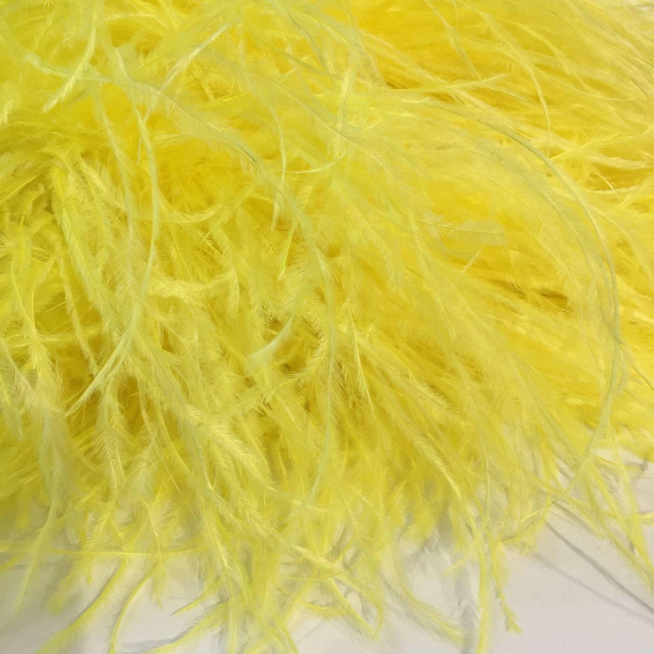 Боа страусове п'ятишарове, колір Yellow довжина 1,8-1,9 м(10-15см)