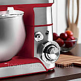 Планетарний тістоміс Top Kitchen 4200 Вт міксер для замісу тіста з чашею 6 л з нержавіючої сталі та 3 насадками, фото 4