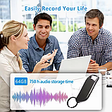 Міні диктофон-брелок Nectronix V11 з голосовою активацією, 64 ГБ пам'яті, USB-флешка, MP3-плеєр, фото 4