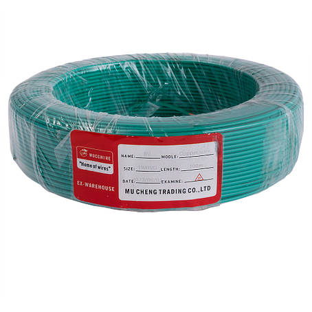Провід одножильний 0.75mm² (19AWG, 1xD0.99мм, мідь, PVC), зелений, 1м, фото 1