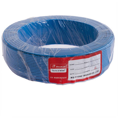 Провід одножильний 0.75mm² (19AWG, 1xD0.99мм, мідь, PVC), синій, 1м, фото 1