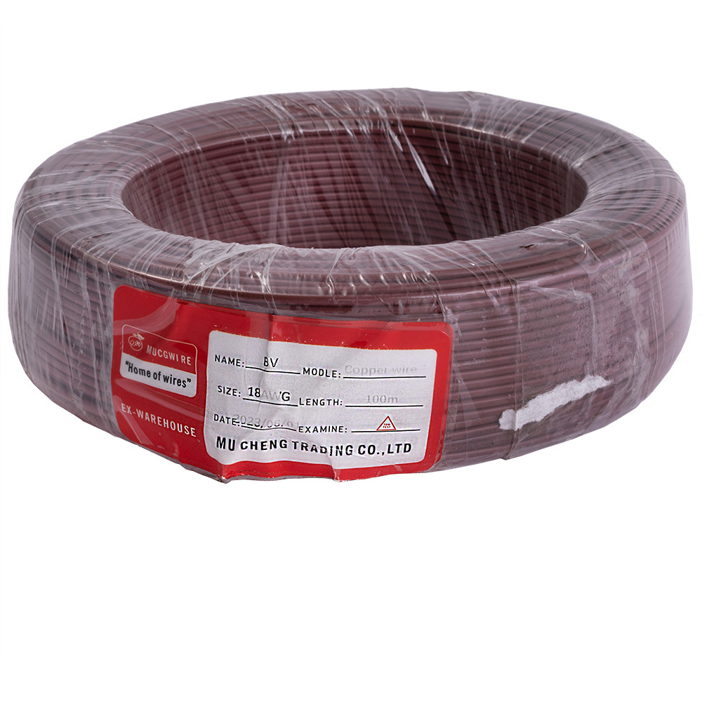 Провід одножильний 1.0mm² (18AWG, 1xD1.13мм, мідь, PVC), коричневий, 1м