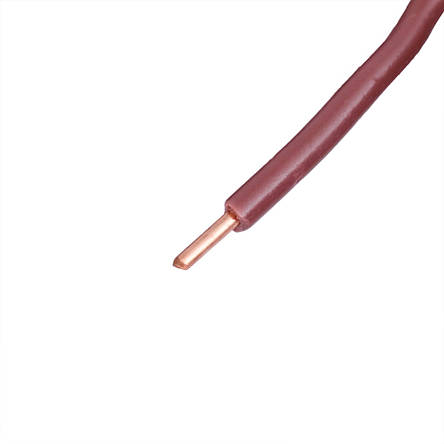 Провід одножильний 1.0mm² (18AWG, 1xD1.13мм, мідь, PVC), коричневий, 1м, фото 2