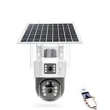 Вулична камера відеоспостереження автономна V36 сім карта 4G з сонячною панеллю, 2 камери, 8 пікселів, 1080p, біла, фото 3