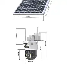 Вулична камера відеоспостереження автономна V36 сім карта 4G з сонячною панеллю, 2 камери, 8 пікселів, 1080p, біла, фото 4