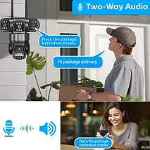 Вулична IP 4G камера V380 з оглядом 355 ° - 3-в-1 для відеоспостереження, фото 5