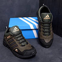 Мужские Кожаные Кроссовки Adidas Terrex Хаки из Натуральной Кожи Димосизонные Осенние Тактические Фирменные Стильные