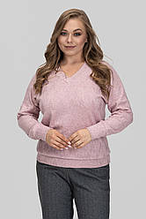 Ніжний жіночий трикотажний ангорний светр, жіночий пуловер батальні розміри