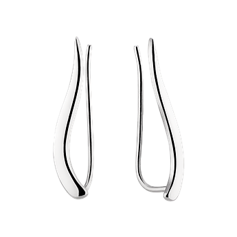 Срібні сережки кафи легкі Пелюстки без камінців