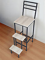 Стілець драбина на три сходинки зі спинкою Лофт Magnus чорний/аляска