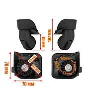 Колеса для пластиковых чемоданов \ одинарные\ с каучуком покрытием \ пара\ 70х70 \1097